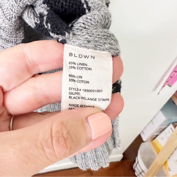 BLDWN Linen Stripe Oversized Sweater Men’s Size Large - Picture 5 of 5